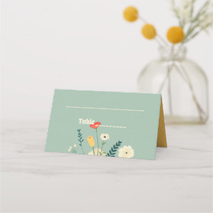 Cartão De Mesa Casamento de Jardim Botânico de Flores Selvagens