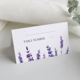 Cartão De Mesa Casamento de lavanda floral elegante