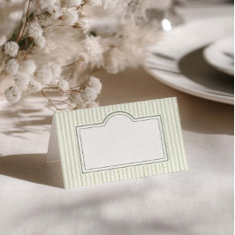Cartão De Mesa Casamento de Listras Verdes