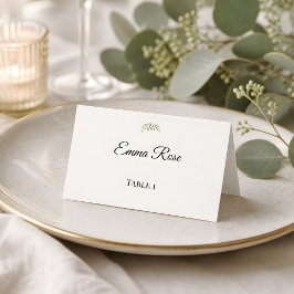 Cartão De Mesa Casamento de Luxo com Verduras de Eucalipto