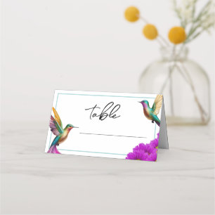 Cartão De Mesa Casamento de Margaridas Roxas Coloridas