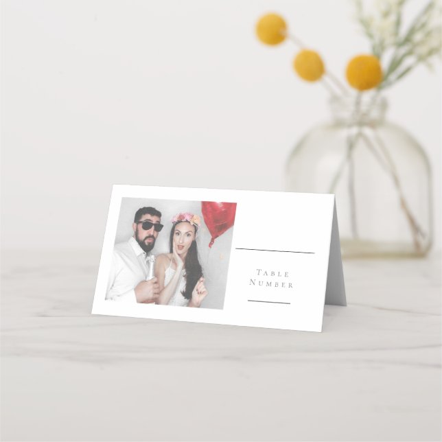 Cartão De Mesa Casamento de Número de Tabela de Fotografias Minim (Frente)