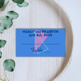 Cartão De Mesa Casamento de Ondas Nova Azul com 80 Pastéis