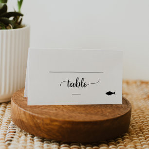 Cartão De Mesa Casamento de Opção de Refeição para Peixes de Cali