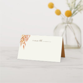 Cartão De Mesa Casamento de outono de Ramificação Laranja Simples