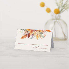 Cartão De Mesa Casamento de outono Elegante