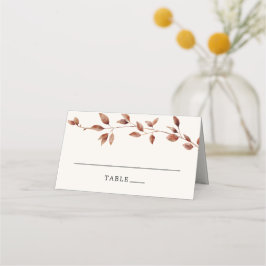 Cartão De Mesa Casamento de outono Moderno Mínimo