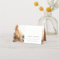 Casamento de Paisagem de outono de Aquarela Chic