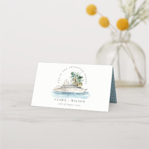 Cartão De Mesa Casamento de paisagens do navio de cruzeiro Dusky