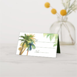 Cartão De Mesa Casamento de Palm Tree Beach