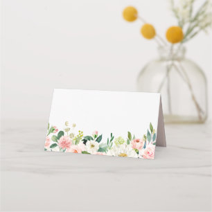 Cartão De Mesa Casamento de Prados Florais de Pêssego de Aquarela
