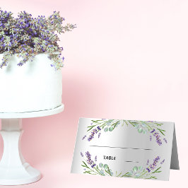 Cartão De Mesa casamento de prata eucalipto lavanda