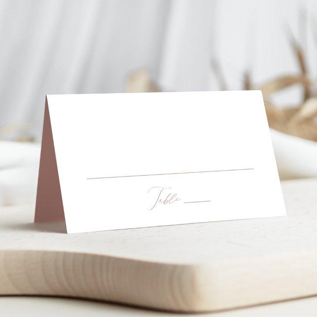 Cartão De Mesa Casamento de Rosa Dusty com Script Elegante Modern (Criador carregado)