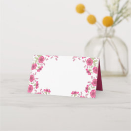 Cartão De Mesa Casamento de Rosa Rosa Brilhante