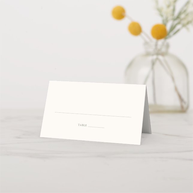 Cartão De Mesa Casamento de Rosa Verde Salvia  (Frente)