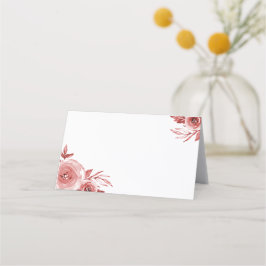 Cartão De Mesa Casamento de Rosas de Aquarela Elegante Burgundy