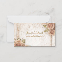 Cartão De Mesa Casamento de Rosas de cor suave