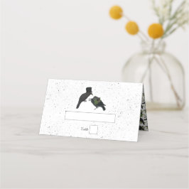 Cartão De Mesa Casamento de Rosas Negras do Halloween