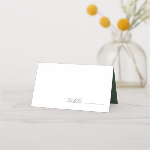 Cartão De Mesa Casamento de Sábado do Monograma de Crest Botânico