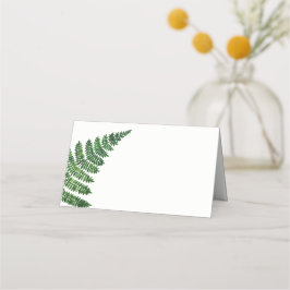 Cartão De Mesa Casamento de samambaia verde. Floresta botânica aq