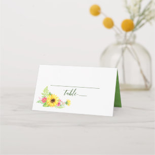 Cartão De Mesa Casamento de Sunflower Summer