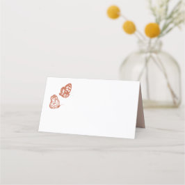 Cartão De Mesa Casamento de Terracotta de Jardim de Borboleta Flo