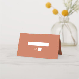 Cartão De Mesa Casamento de Terracotta Elegant Script Calliografi