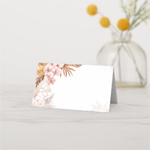 Cartão De Mesa Casamento de Terracotta Pampas Florais Rosa