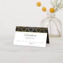 Casamento de triângulo geométrico preto e Dourado