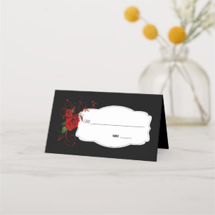 Cartão De Mesa Casamento de Tuxedo Suit & Bride Silhouette