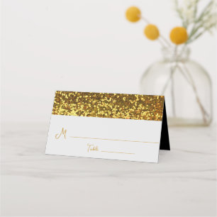 Cartão De Mesa Casamento Dourado com Brooch Diamond da Faixa