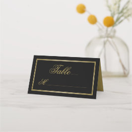 Cartão De Mesa Casamento Dourado de Calligtraphy Elegante