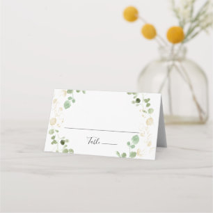 Cartão De Mesa Casamento Dourado de Confetti Eucalyptus Foliage