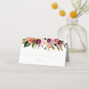 Cartão De Mesa Casamento Dourado de Feather Boho