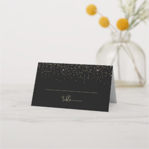 Cartão De Mesa Casamento Dourado de Rico de Caligrafia Confetti