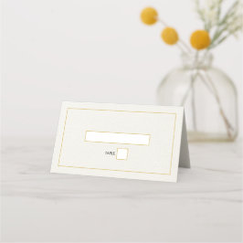 Cartão De Mesa Casamento Dourado e branco minimalista
