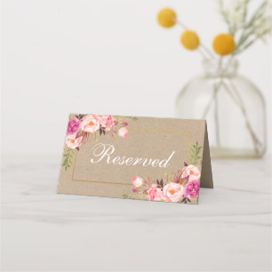 Cartão De Mesa Casamento Dourado Floral Cor-de-Ferro Cor-de-Ferro