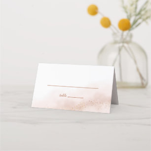 Cartão De Mesa Casamento Dourado na Nuvem Rosa
