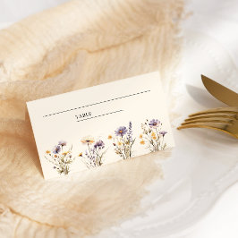Cartão De Mesa Casamento Dusty Purple Boho Wildflower