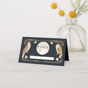 Cartão De Mesa Casamento Elegante Art Nouveau Owls