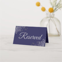 Casamento Elegante Azul Marinho Prateado Reservado