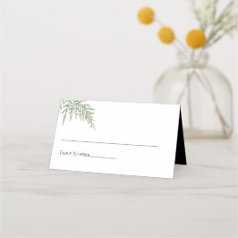 Cartão De Mesa Casamento Elegante Black White Fern Greenery