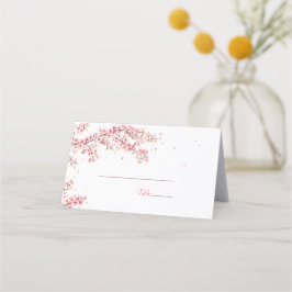 Cartão De Mesa Casamento Elegante com Flor de Cerejeira