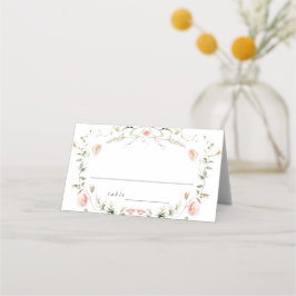 Cartão De Mesa Casamento Elegante De Cores De Água Rosa Selvagens