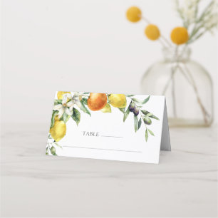 Cartão De Mesa Casamento Elegante De Limão De Citrus Orange