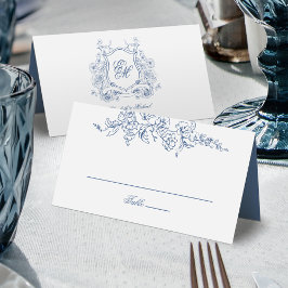 Cartão De Mesa Casamento Elegante de Monograma de Peste Floral Az