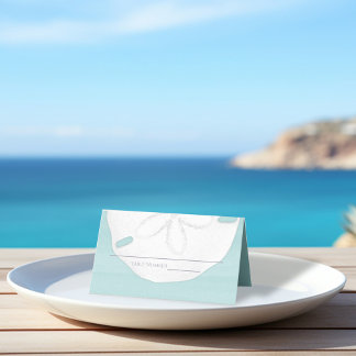 Cartão De Mesa Casamento Elegante De Recepção De Praia