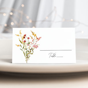 Cartão De Mesa Casamento Elegante de Summer Wildflower