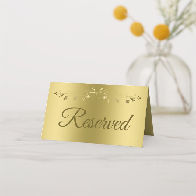 Cartão De Mesa Casamento Elegante Dourado Gradient & Filigree Res (Verso)