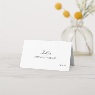 Cartão De Mesa Casamento Elegante e Minimalista com Escolha de Re